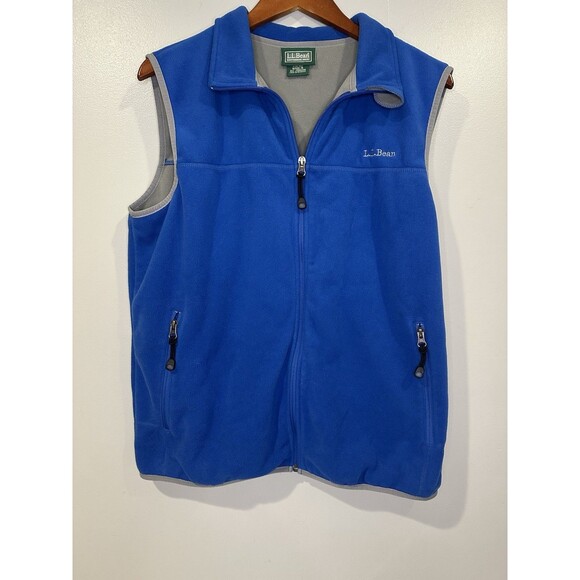 LL Bean Men's Medium Fleece Vest Full Zip Sleeveless Outdoor Layering Jacket - Picture 1 of 11